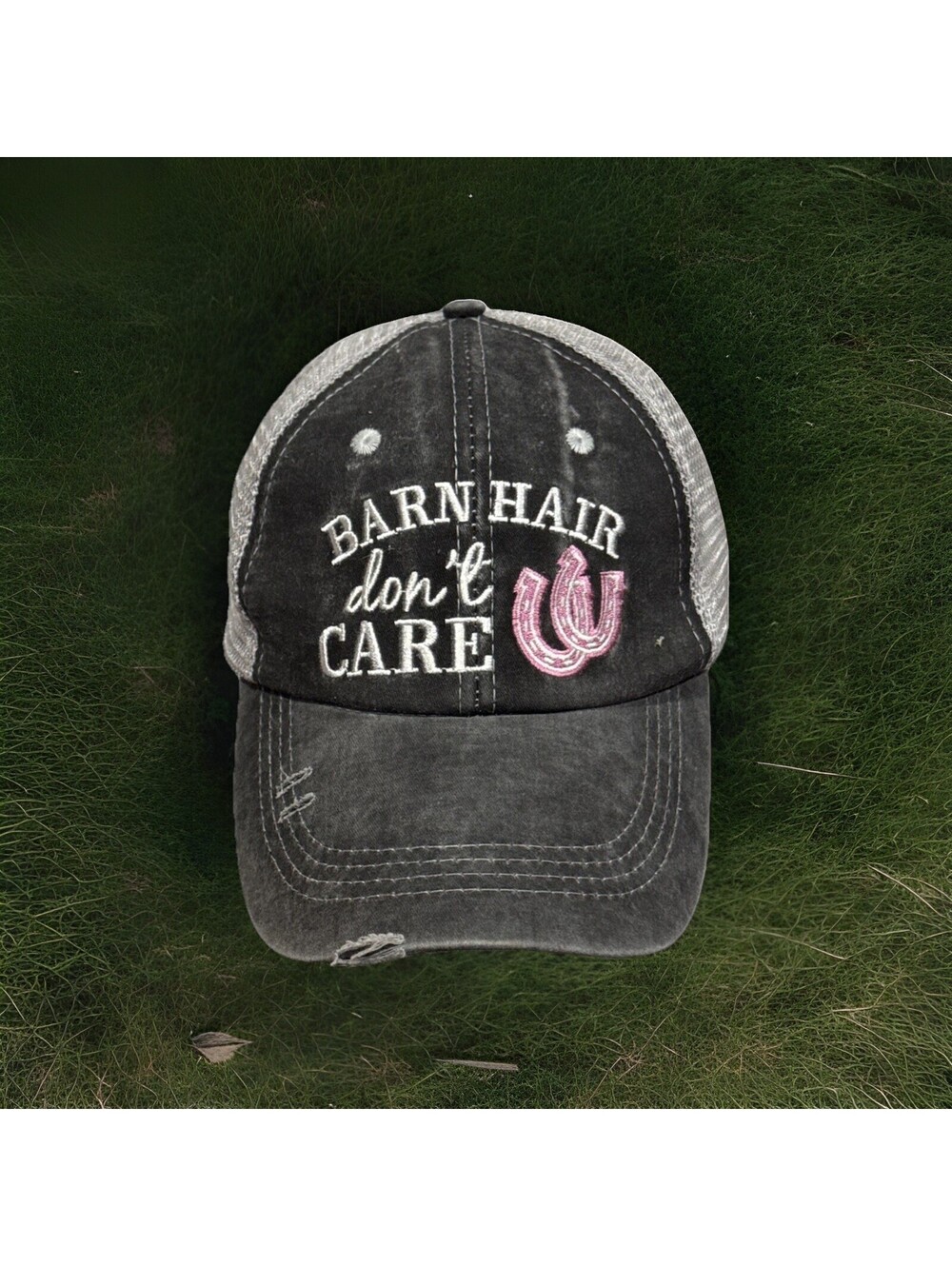 Farm Girl Barn Hair Don’t Care Country Woman Tractors Horse Riding Baseball Ca